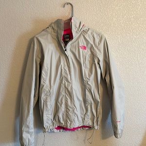 Gray & Pink North Face Windbreaker Jacket